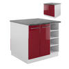 KÜCHENINSEL Fame-Line Bordeaux Hochglanz/Weiß 90 cm ohne AP - Bordeaux/Weiß, Holzwerkstoff (90/82/82cm) - Vicco