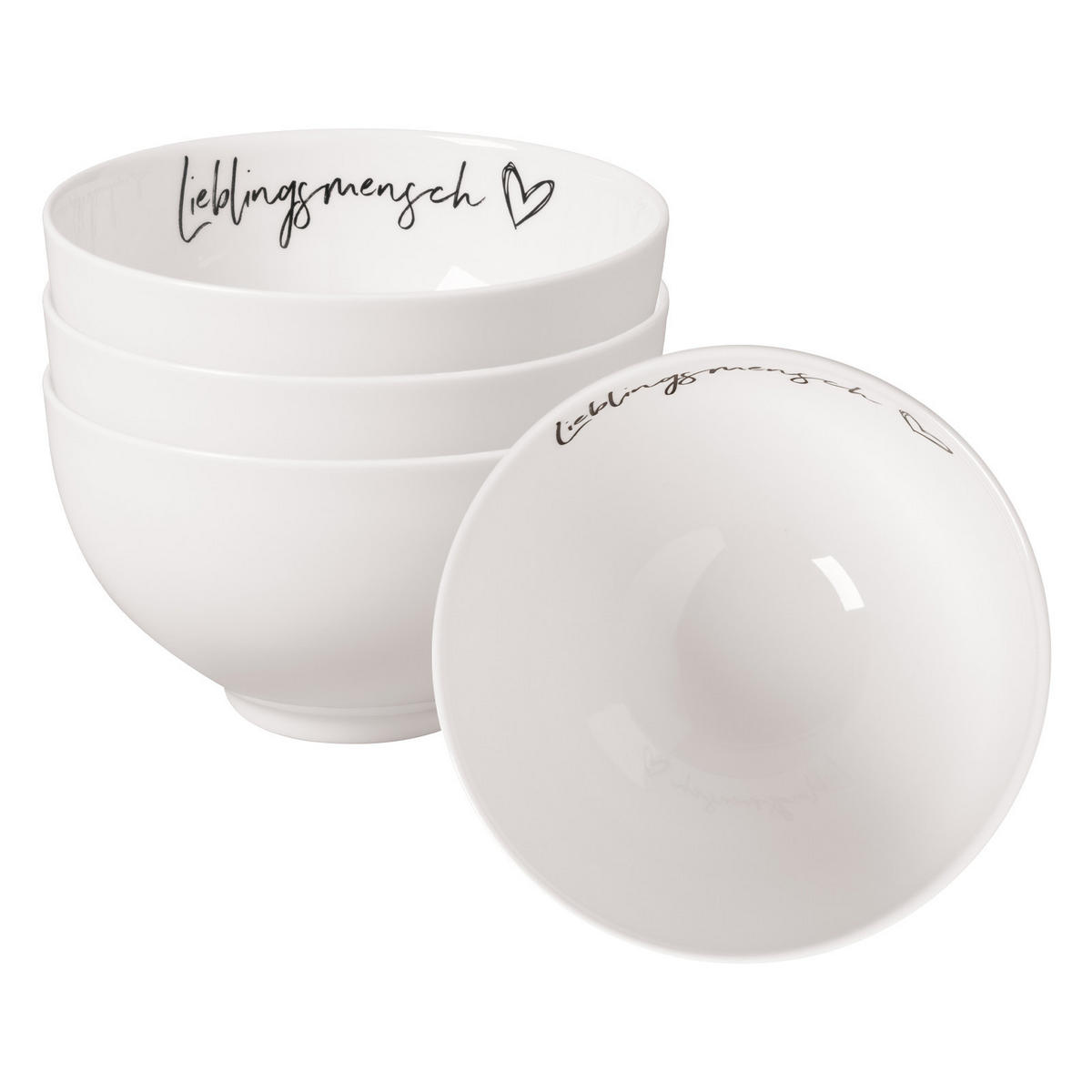 BOLS LIEBLINGSMENSCH Statement weiß ø 13,8 cm 4er Set - Weiß, Keramik (13.8cm) - Villeroy & Boch