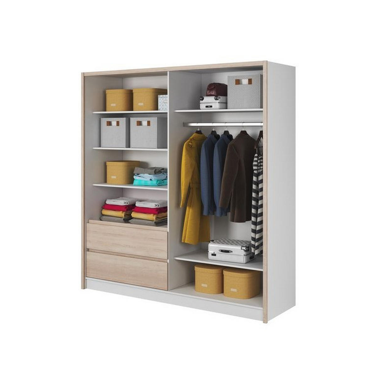 KLEIDERSCHRANK – 204 cm – Sara – Eiche - Sonoma Eiche, Holzwerkstoff (204/214/62cm) - hi-markt