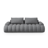 AUSKLAPPBARES-SOFA mit Bettkasten Linz aus strukturiertem Stoff grau 4 Sitzplätze - Grau, Textil (100/84/250cm) - Cosmopolitan Design