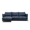 ECKSOFA HOSTEN 4-Sitzer, dunkelblau - Schwarz/Dunkelblau, Holzwerkstoff/Textil (158/269cm) - Courtois Laville