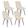 ESSZIMMERSTUHL Blanca Samt beige (4er-Set) - Beige, Textil (46/90/61cm) - Juskys