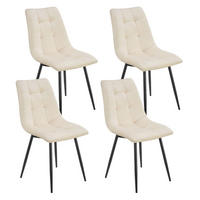 ESSZIMMERSTUHL Blanca Samt beige (4er-Set) - Beige, Textil (46/90/61cm) - Juskys