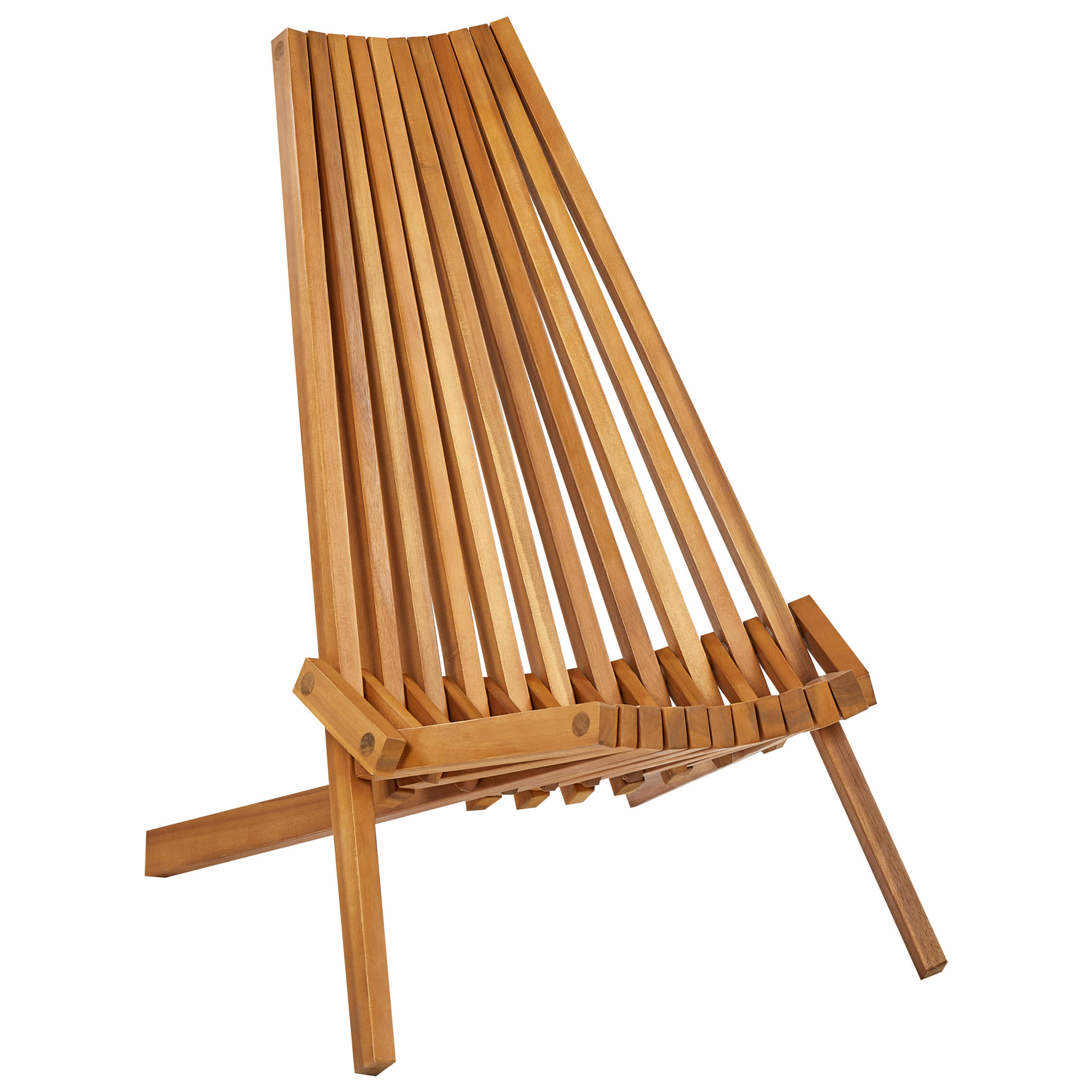 GARTENSTUHL 2er-Set Holz Heller Holzfarbton Bellano - Hellbraun, Holz (88/83/57cm) - Beliani