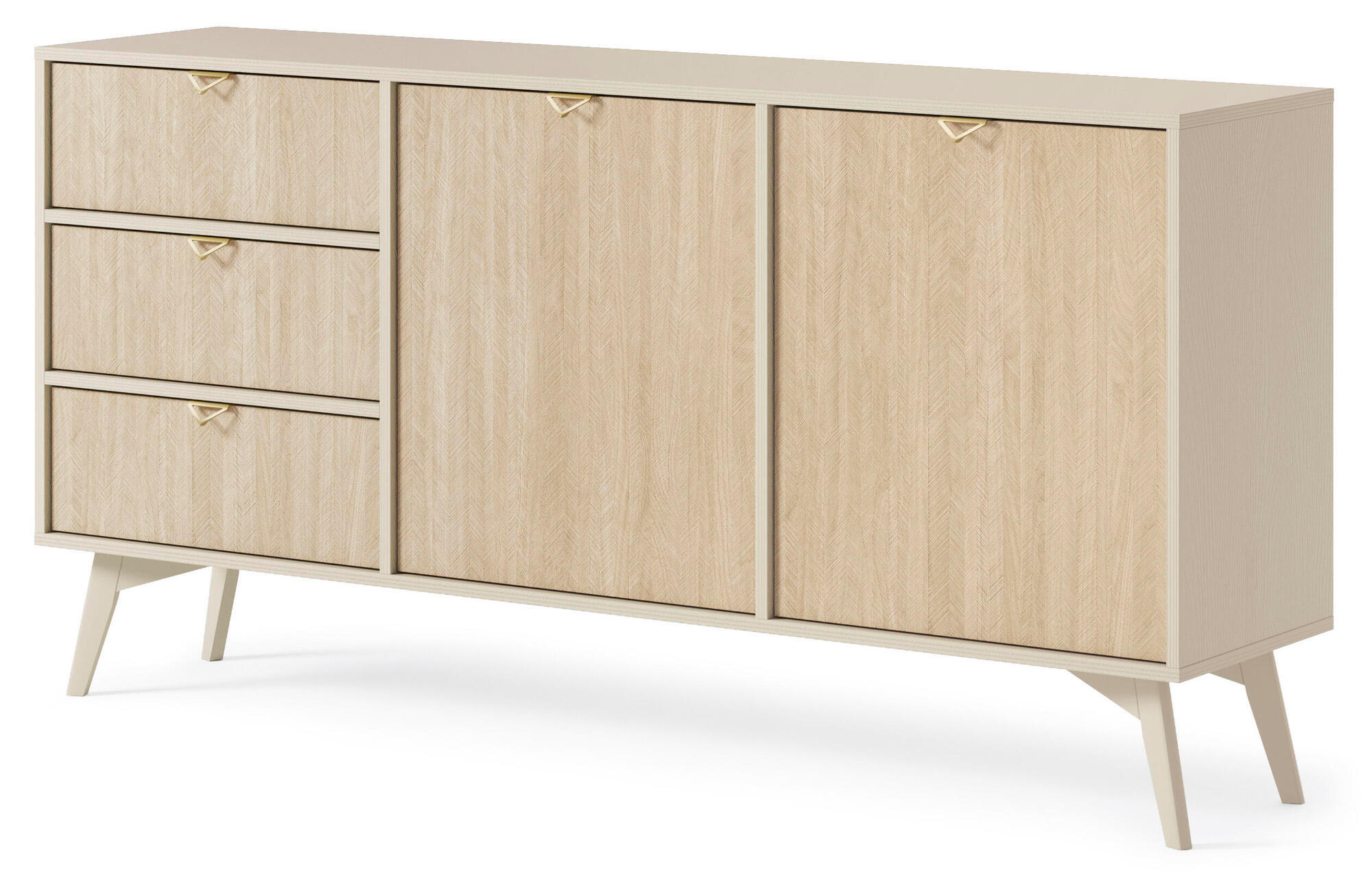 SIDEBOARD FOREST Beige 158x38x80 cm - Beige, Holzwerkstoff (158/80/38cm) - FURNLUX