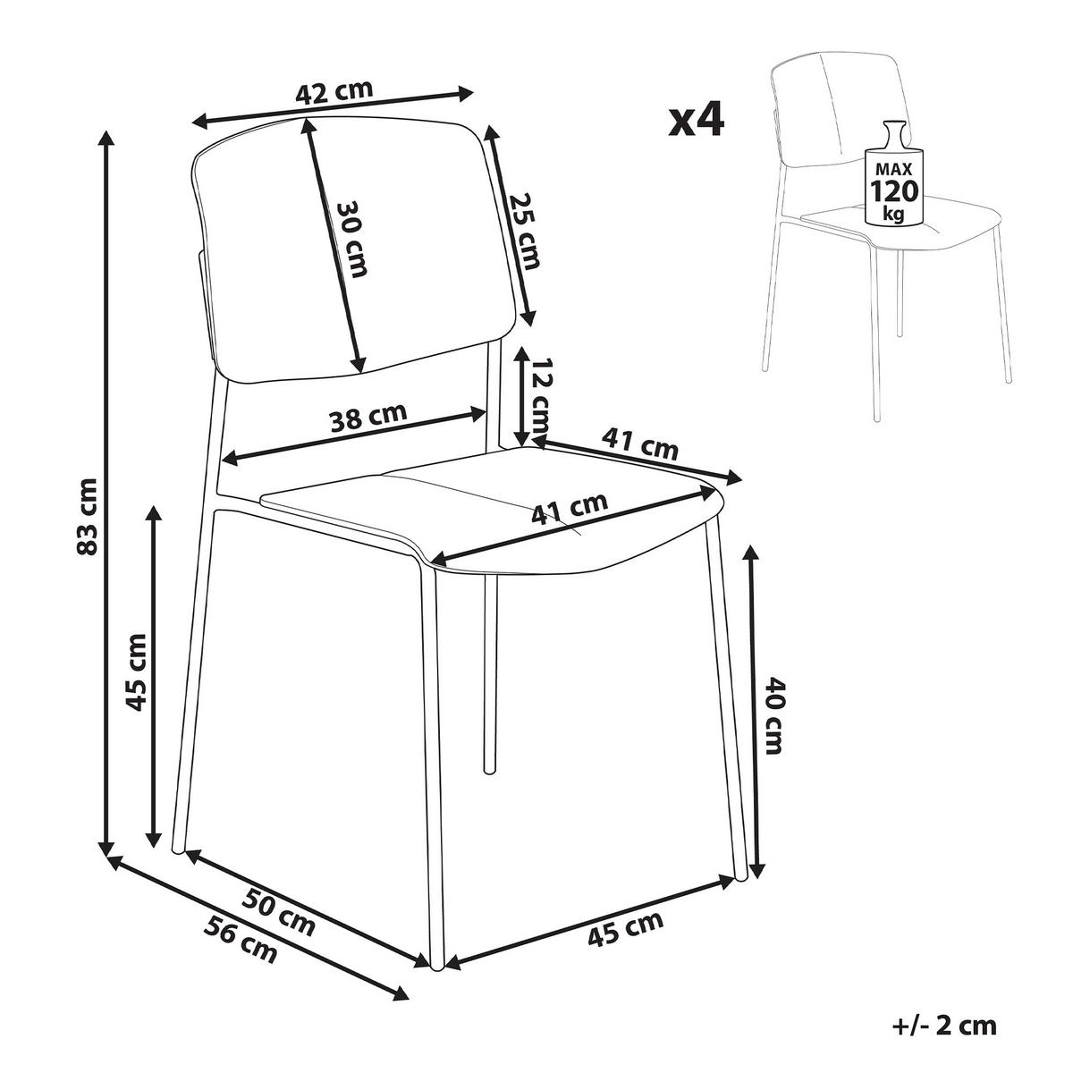 ESSZIMMERSTUHL 4er-Set Kunststoff Schwarz Astoria - Schwarz, Kunststoff/Metall (45/83/56cm) - Beliani
