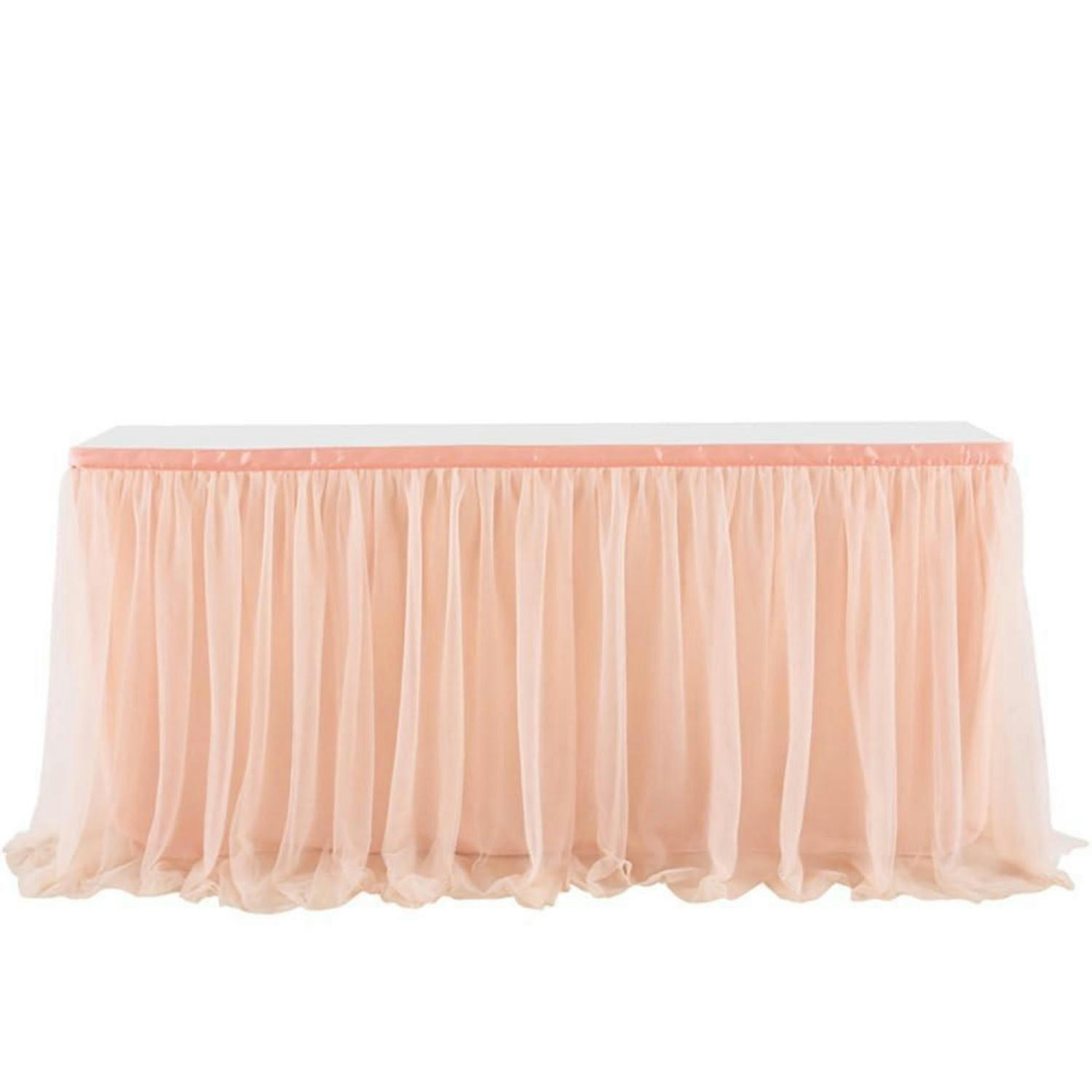 TISCHROCK Tüll Roségold 275 x 77 cm - Rosa, Textil (275/77/1cm)