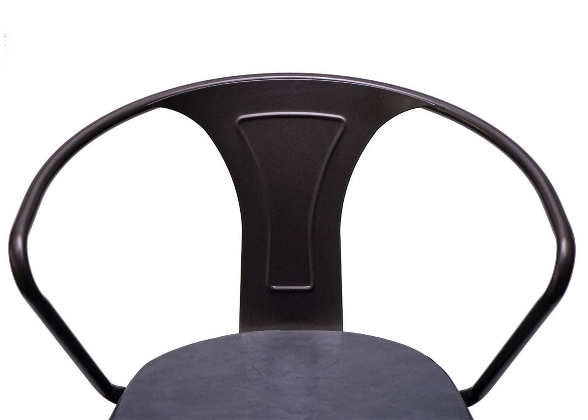 BARHOCKER 2er-Set mit Lehne Sitzhöhe 63-83cm Armlehne drehbar vintage Schwarz-grau höhenverstellbar - Grau, Kunststoff (51/108/45cm) - PROREGAL