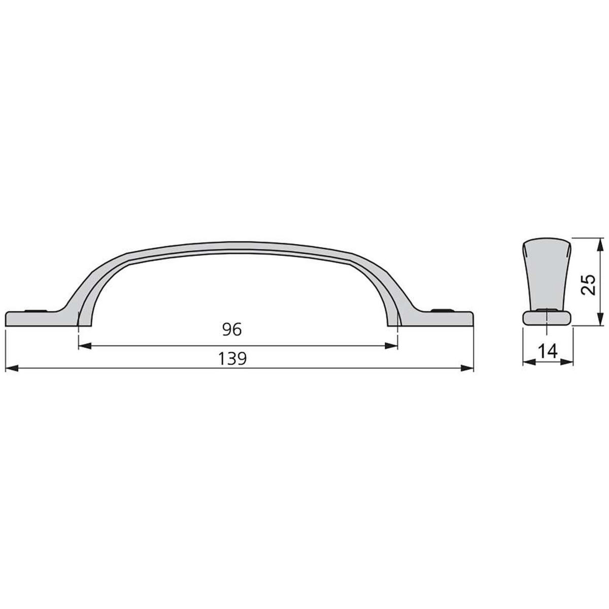 MÖBELGRIFFE Nairobi, L139mm, 96mm Achsenabstand, Zamak, Bronze 20er-set - Bronzefarben, Kunststoff (1.4/3/13.9cm) - EMUCA