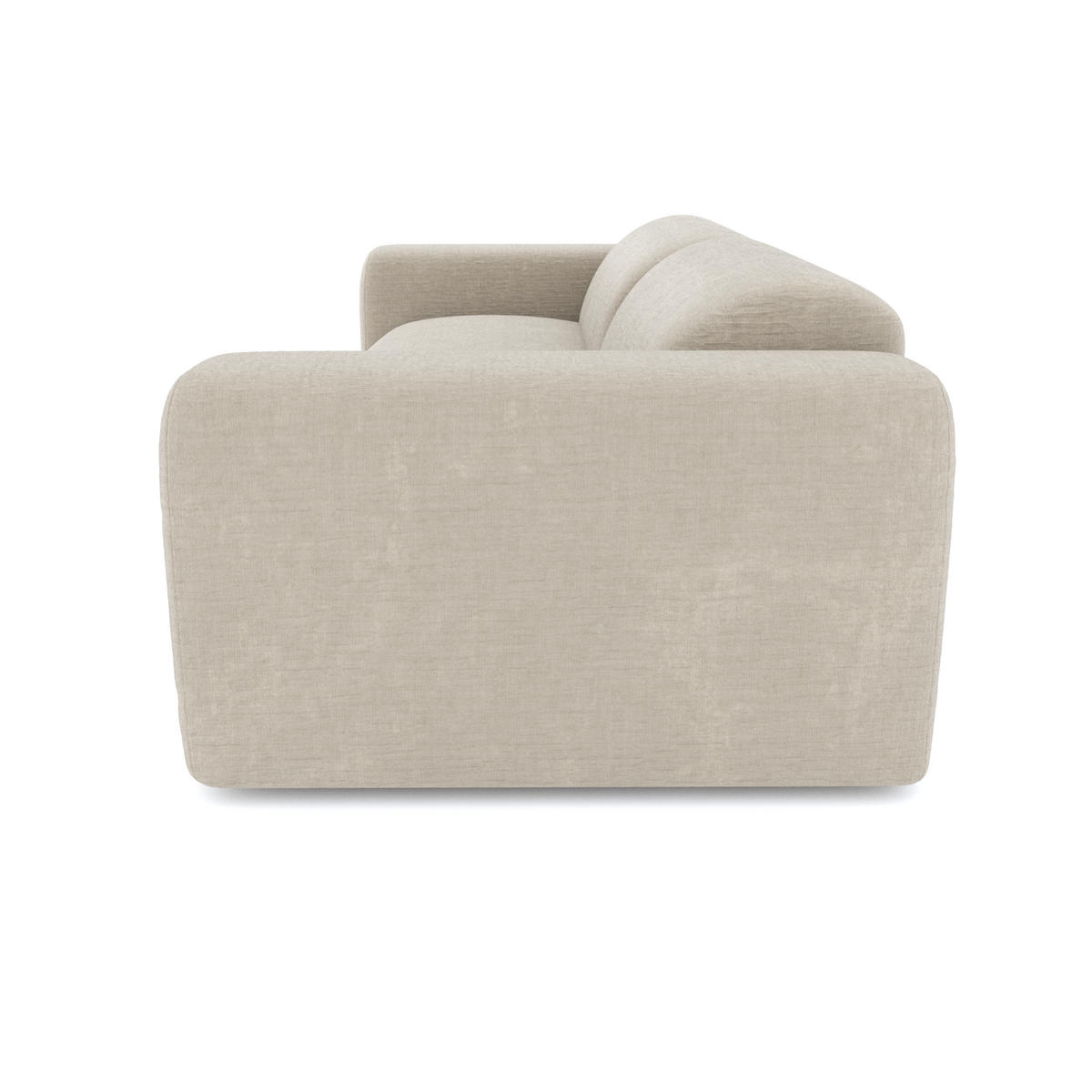 SOFA 3-Sitzer Texturierter Samt Beige 205cm - Beige, Textil (205/73/97cm) - Sia Home