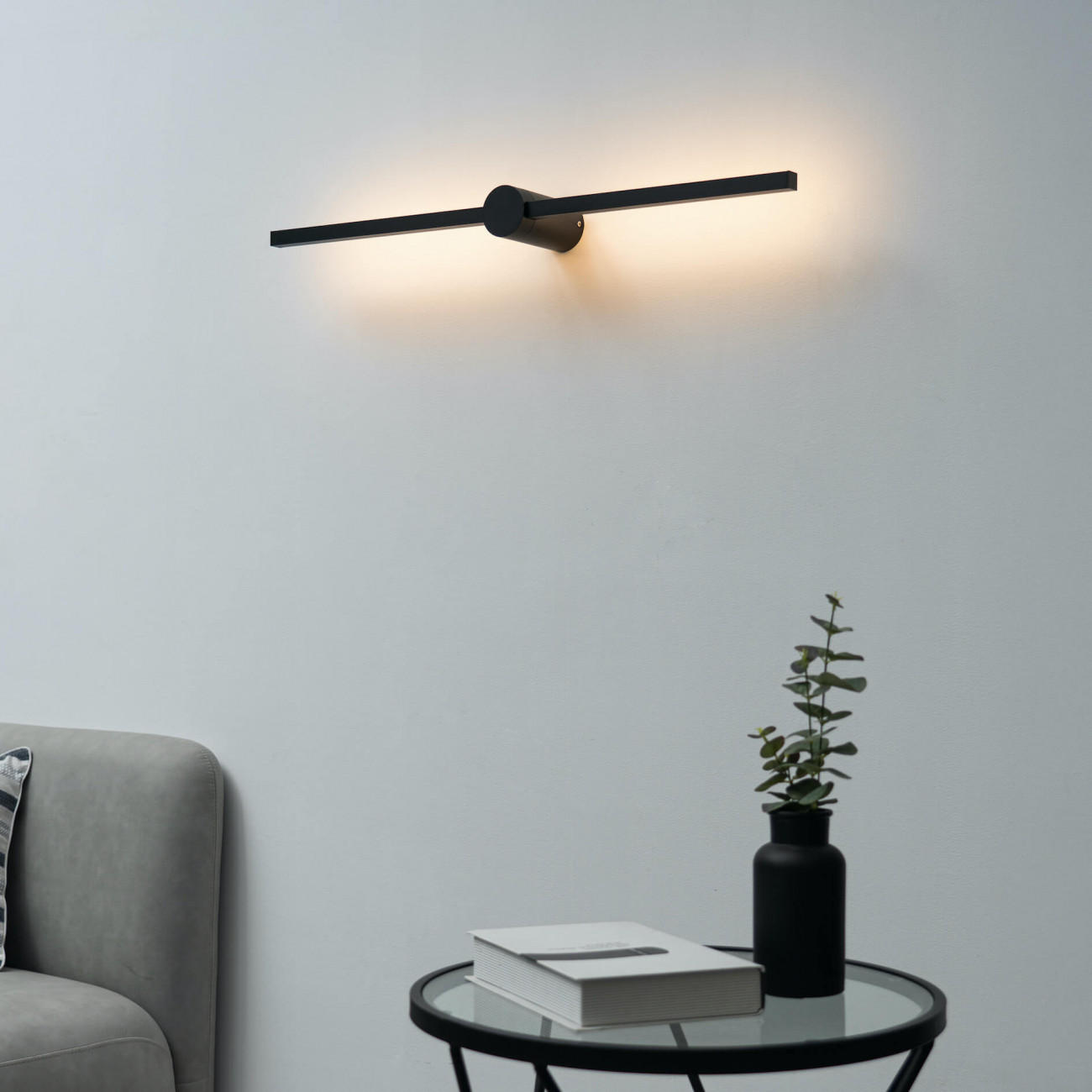 WANDLEUCHTE Eydon, Schwarz, 80cm - Schwarz, Metall (13/6.5/80cm) - KOSILUM