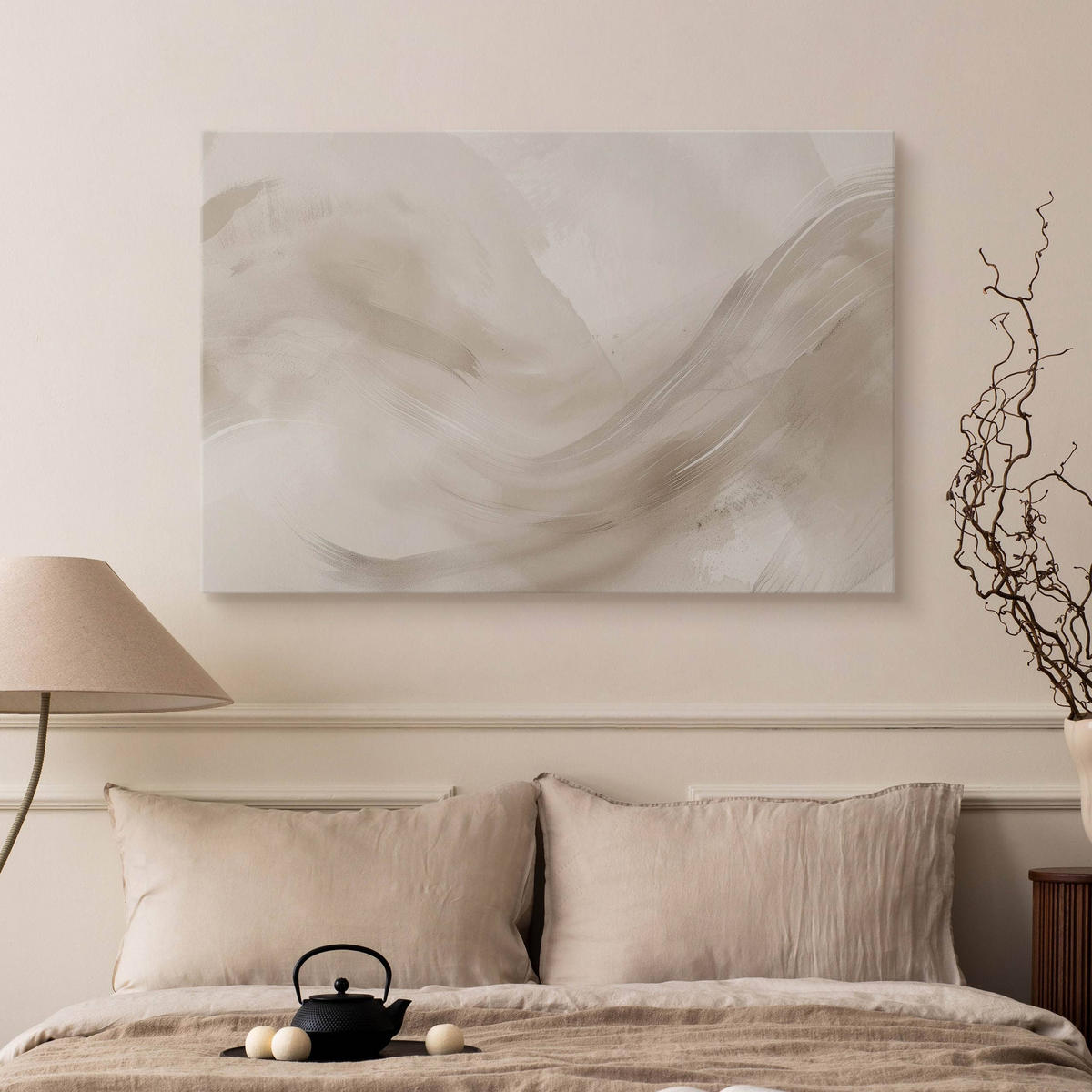 LEINWANDBILD Abstraktion Moderne Kunst für Wohnzimmer 40/30 cm - Beige/Braun, Textil (40/30cm) - Muralo