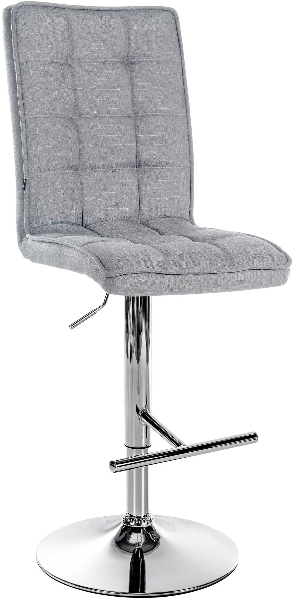 BARHOCKER Pimir Stoff Hellgrau Silber - Hellgrau, Textil/Metall (45/112/54cm) - DELUKE