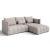ECKSOFA L Form Cosmova Beige 245/182/83 cm mit Schlaffunktion - Beige/Schwarz, Kunststoff/Textil (245/182cm) - AX Living