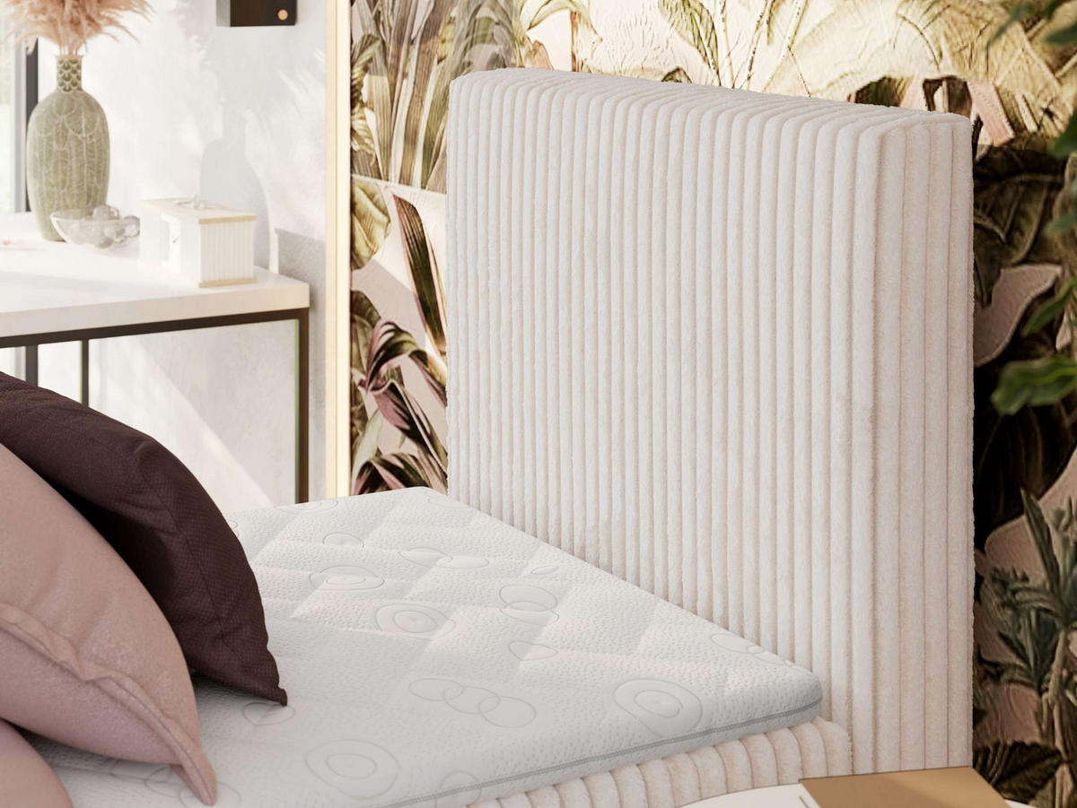 BOXBETT TILIANO 90/200 - Beige Cord - H3 - Rechts - Beige, Textil (90/200cm) - MKS