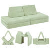 KINDERSOFA Spielparadies - Hellgrün, Textil (66/52/150cm) - Linodino