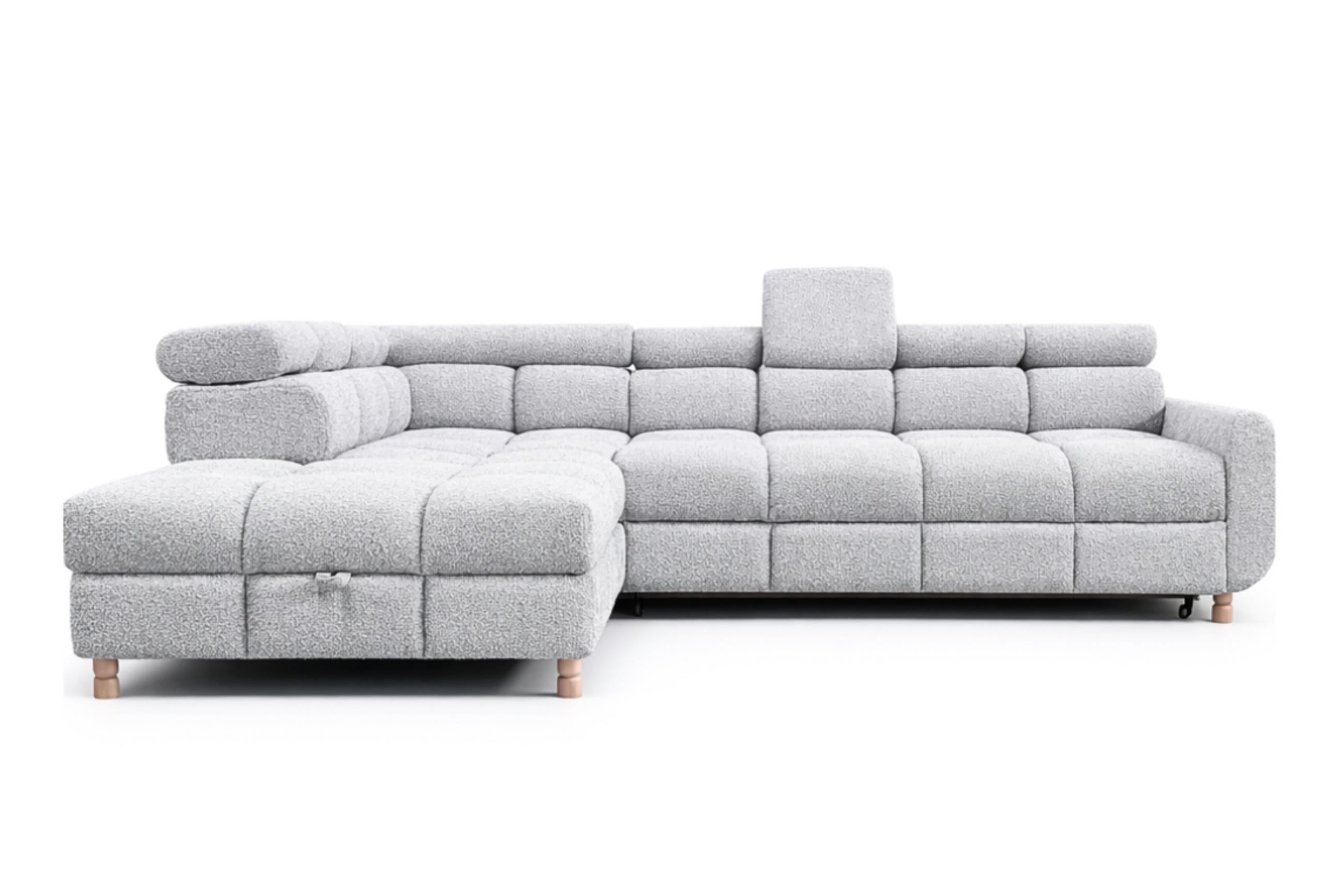 ECKSOFA - BUN - Hellgrau - Arena 15 - Links - Hellgrau, Holzwerkstoff (276/209cm) - Möblo