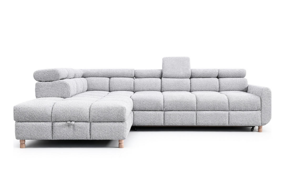 ECKSOFA - BUN - Hellgrau - Arena 15 - Links - Hellgrau, Holzwerkstoff (276/209cm) - Möblo