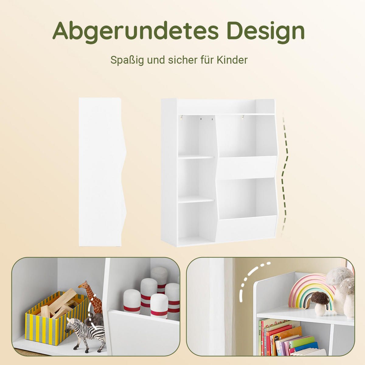 KINDERREGAL Weiß - Weiß, Holzwerkstoff (80/104/34cm) - SoBuy