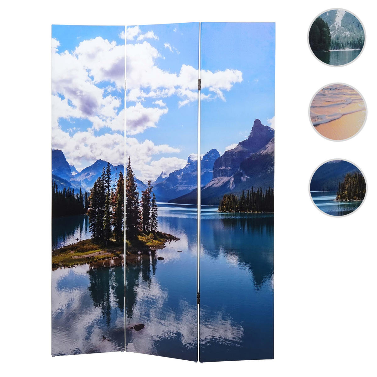 FOTO-PARAVENT Blau - Blau, Holz (121/180/2cm) - MCW