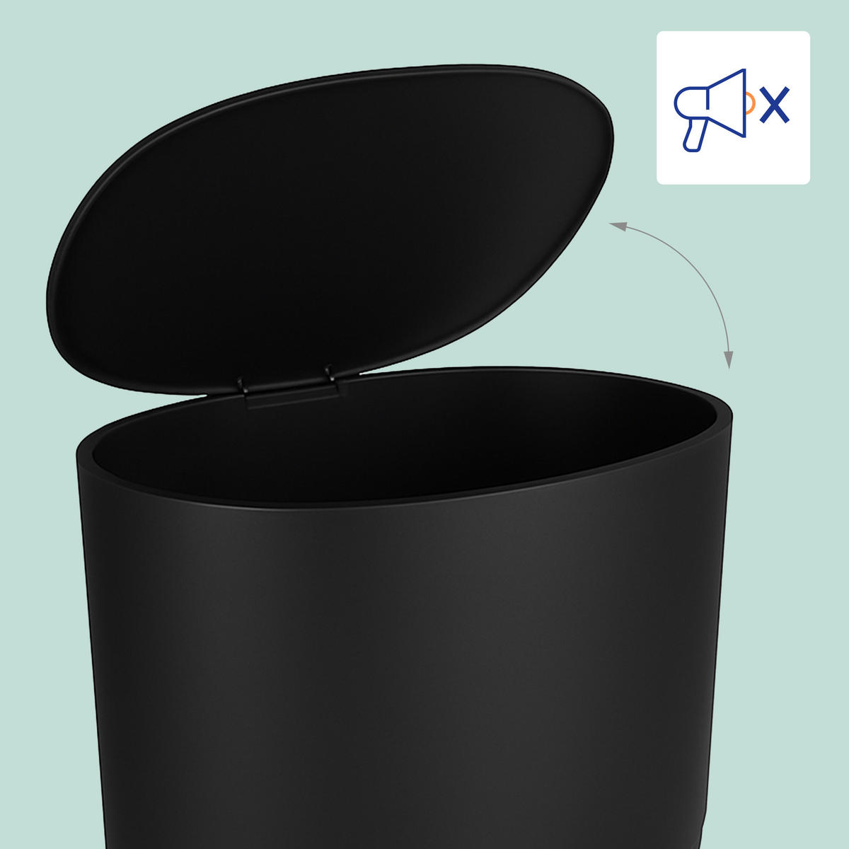 MÜLLEIMER - Schwarz, Kunststoff (26/26/23cm) - Relaxdays