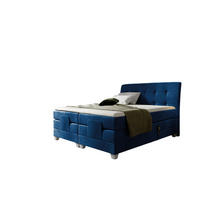 BOXSPRINGBETT Elektrisch Franco - Dunkelblau, Holzwerkstoff/Textil (120/200cm) - Fun Möbel