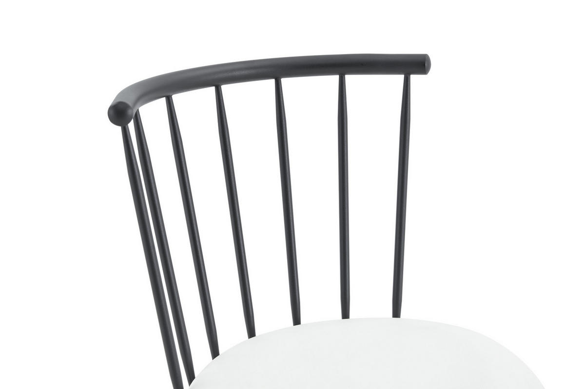 BARHOCKER mit gepolstertem Sitz Metall Weiß - Weiß, Metall (39/96/39cm) - Meubliv