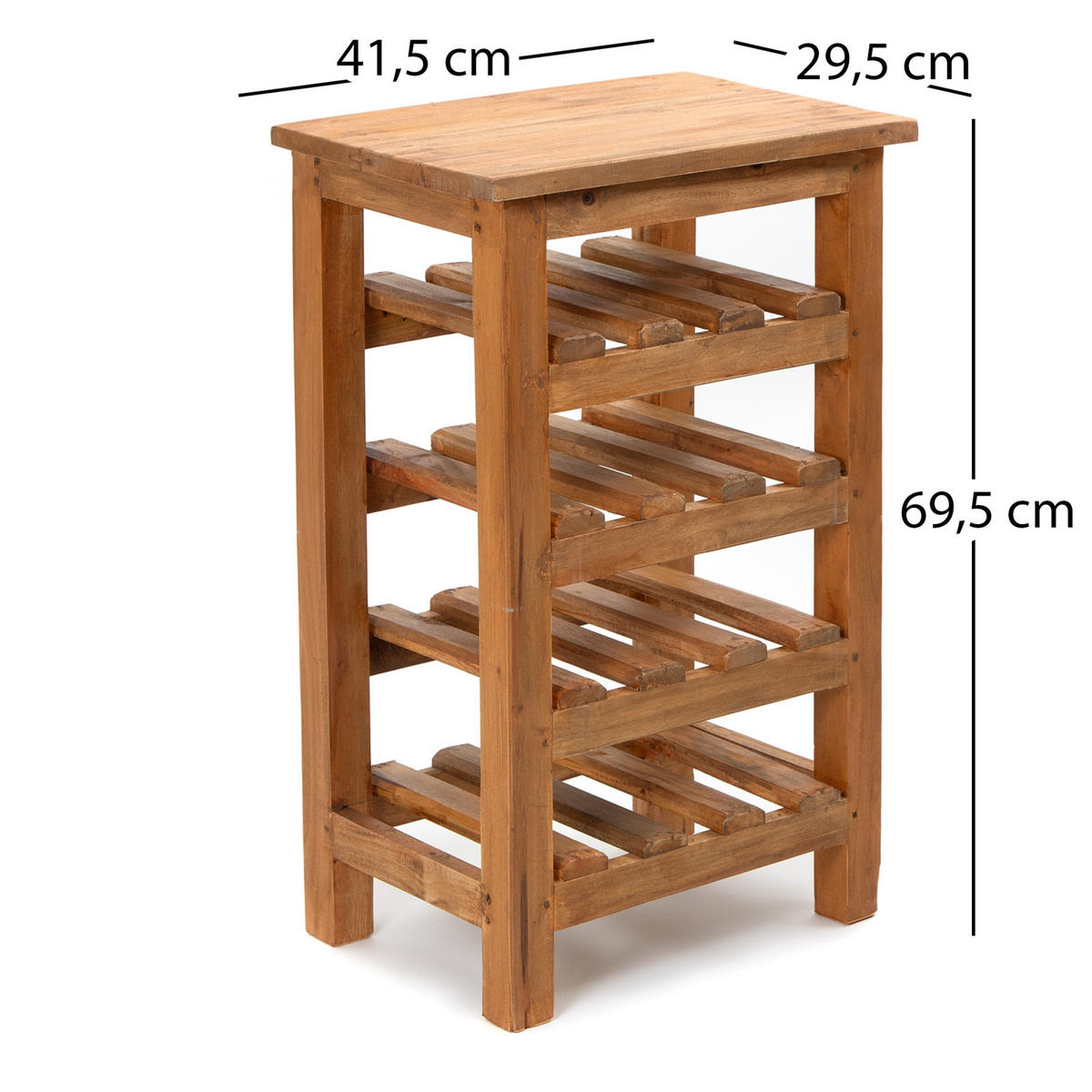 FLASCHENREGAL Burgos Mahagoni Massivholz, für 12 Flaschen, mit Ablage naturfarben - Naturfarben, Holz (41.5/69.5/30cm) - CREEDWOOD