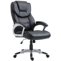 CHEFSESSEL Lederlook Schwarz - Schwarz/Grau, Kunststoff/Textil (65/109/73cm) - CLP