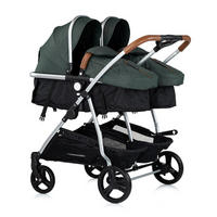 GESCHWISTERKINDERWAGEN Duo Smart tannengrün klappbar, umbaubar, verstellbar, Fußsack - Grün, Metall (80/75/104cm) - Chipolino