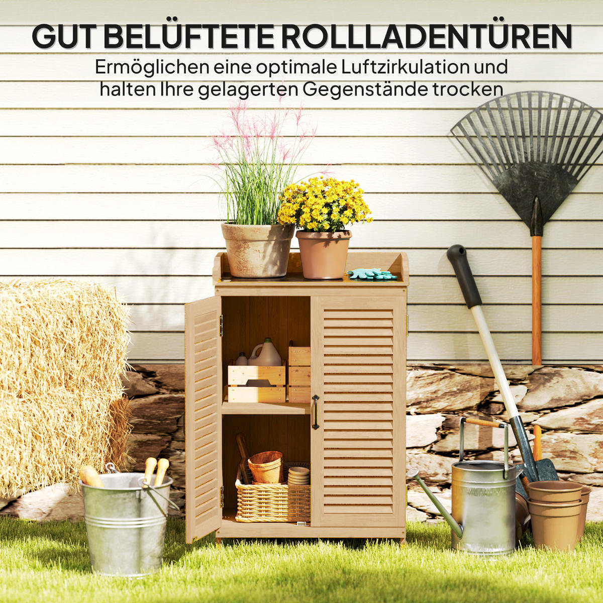 GARTENSCHRANK DE-09240 Gelb - Gelb, Holz (40/98.5/65.5cm) - ComfortXL
