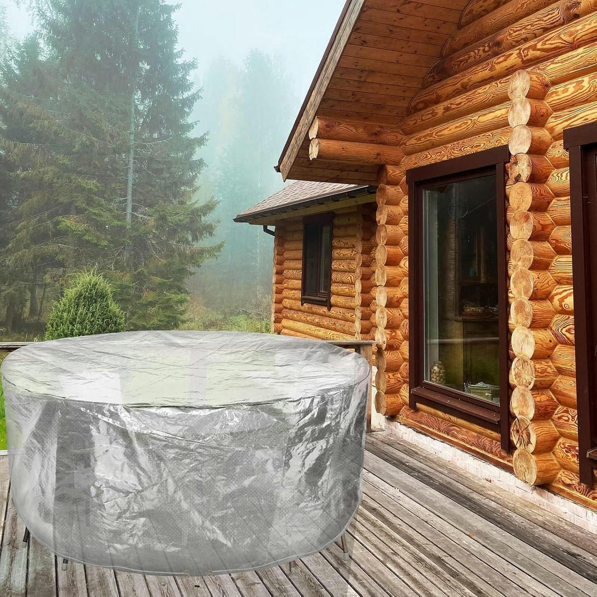 GARTENTISCHABDECKUNG wasserdicht 230 x 90 cm - Silberfarben, Kunststoff (230/90/230cm)