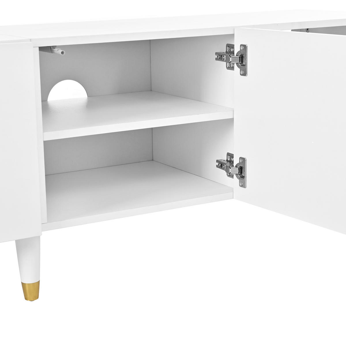 TV-SCHRANK mit 4 Türen 180 x 40 x 50 cm Weiß - Weiß, Holzwerkstoff (40/50/180cm) - Beauniv