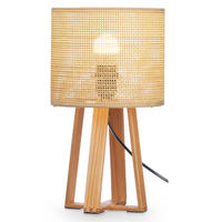 NACHTTISCHLAMPE Boho Natural 36 cm - Beige, Holz (20/20/36cm) - Giftdecor