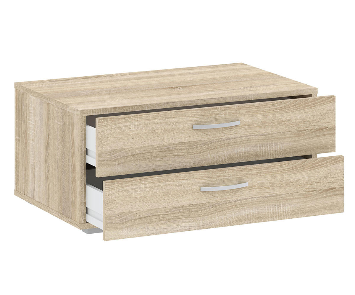 KLEIDERSCHRANKUNTERSATZ Basic Eiche Sonoma 74 / 52 / 35 cm - Silberfarben/Braun, Holz/Holzwerkstoff (74/35/52cm) - Feldmann-Wohnen