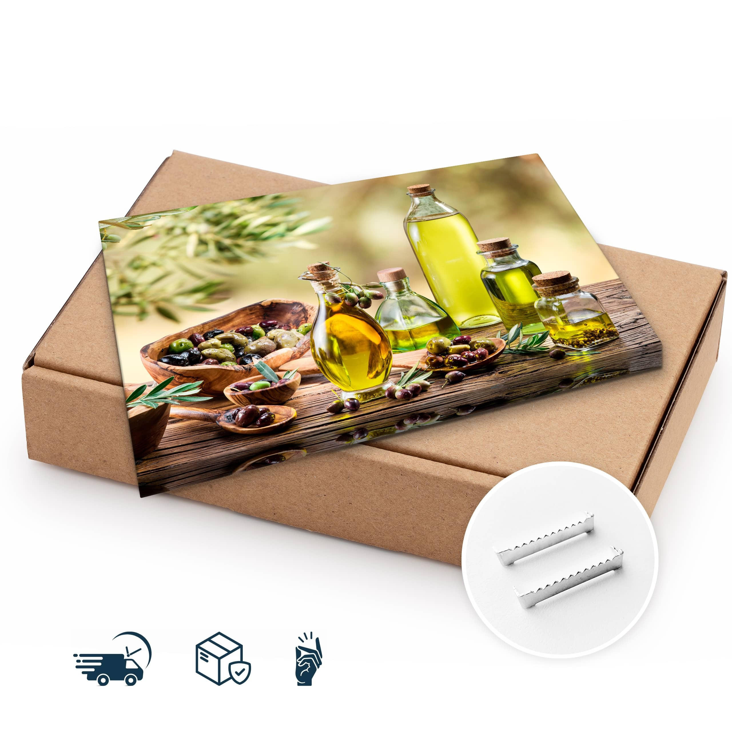 Thumbnail - Muralo Leinwandbild, Grün, Schwarz, Weiß, Beige, Braun, Orange, Textil, Essen/Getränk, Baum/Pflanze/Natur, Rechteckig, 9...