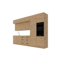 KÜCHENZEILE 360 cm - Nexa K50-G360 - in Woodline / Matt - Schwarz/Eiche Artisan, Holz/Metall (360/212/582cm) - ROYAL24_MARKT