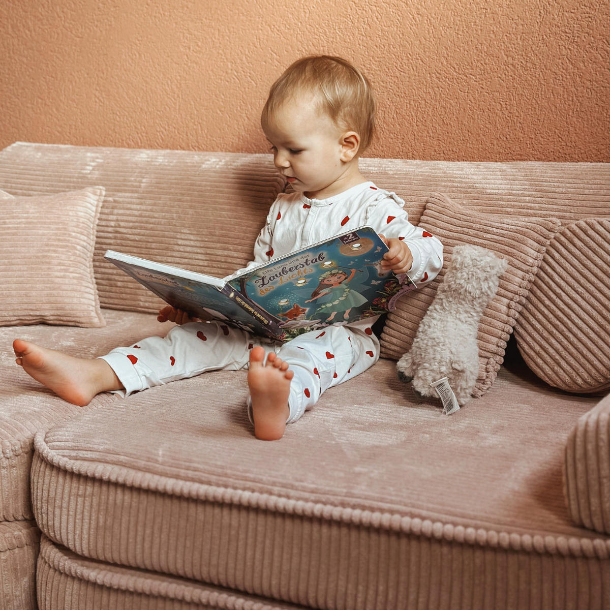 KINDERSOFA AESTHETIC 160 cm Cord Rosa 10 Stk - Rosa, Textil (80/12/160cm) - MeowBaby
