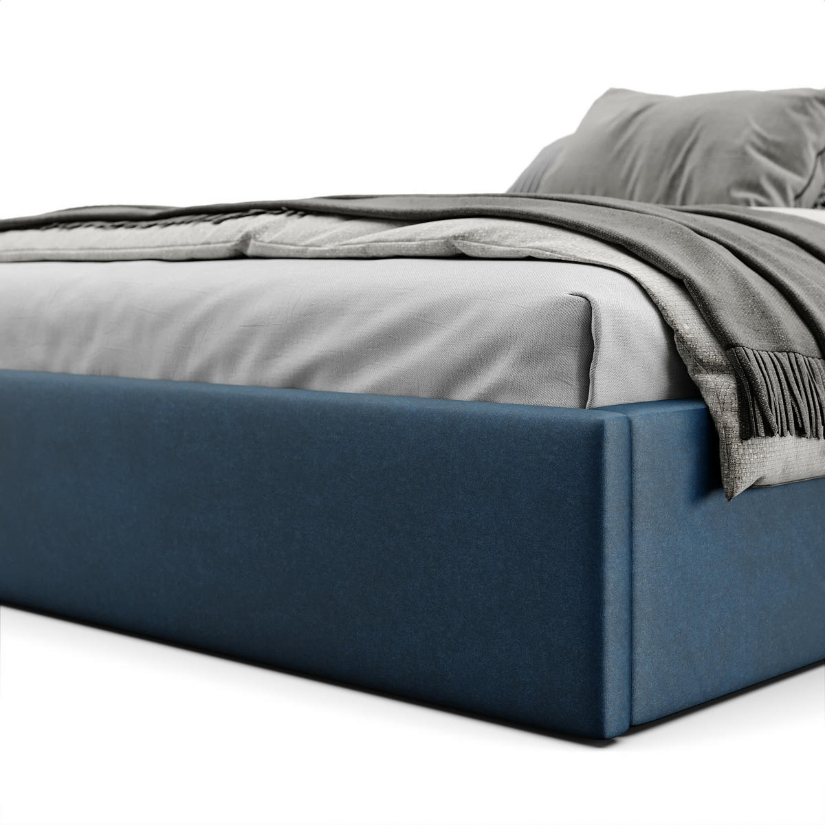 POLSTERBETT 180x200cm Bett mit Stauraum Lattenrost Dunkelblau - Dunkelblau, Holz/Holzwerkstoff (180/200cm) - Muralo