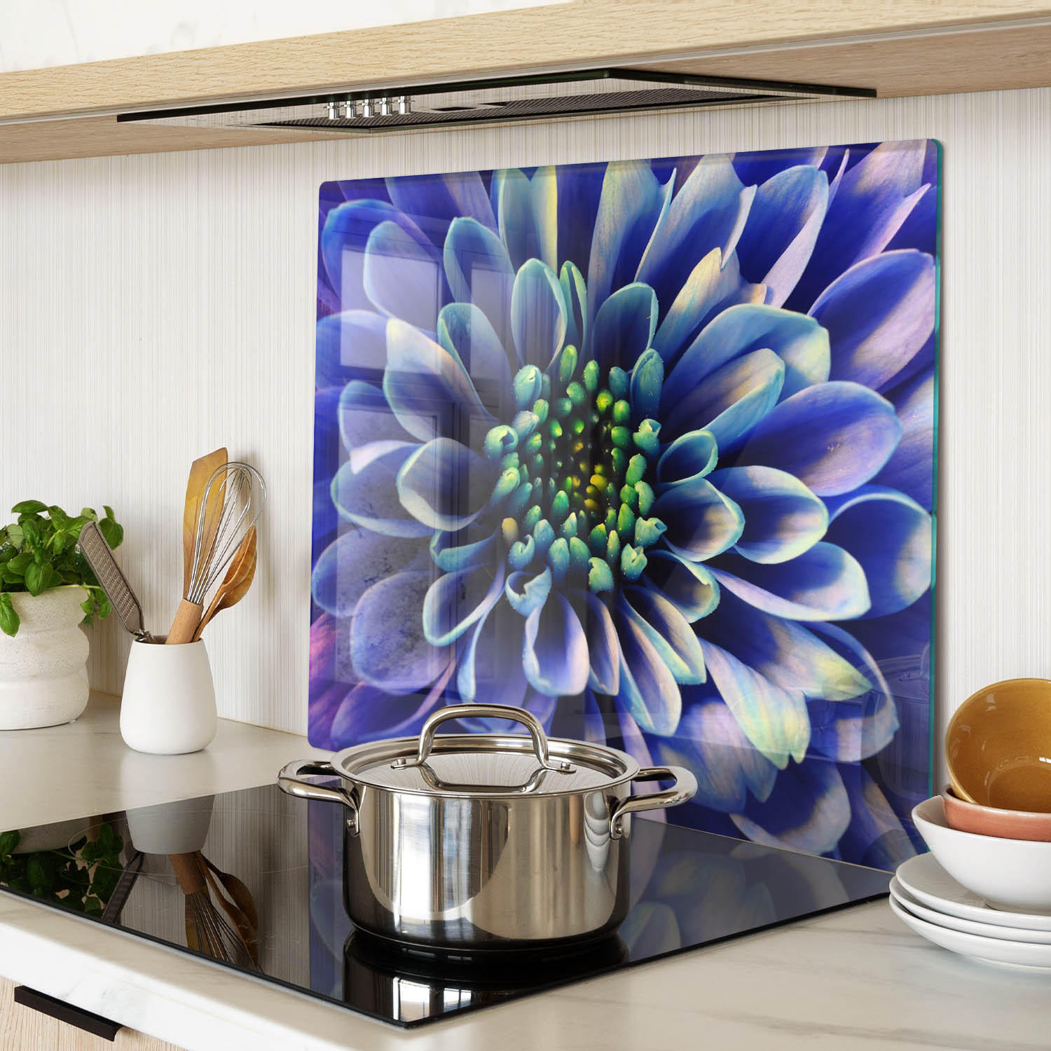 GLASPLATTE 60x52 cm Aster - Blau, Glas (60/0.4/52cm) - TULUP