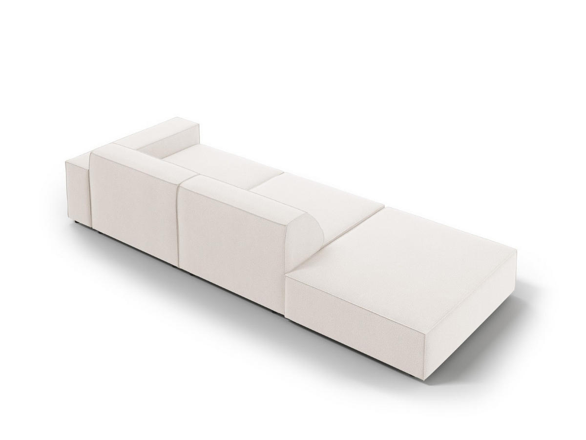 SOFA Jodie aus strukturiertem Stoff leichtes beige 3 Sitzplätze - Beige, Textil (102/70/262cm) - Micadoni