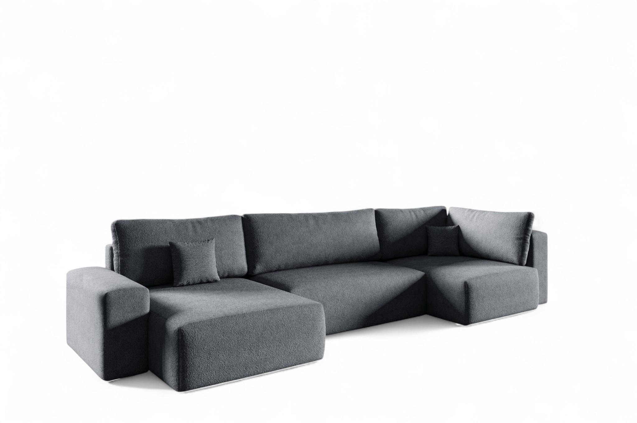 WOHNLANDSCHAFT Arona Xl - Dunkelgrau, Holzwerkstoff/Textil (148/70/397cm) - Fun Möbel