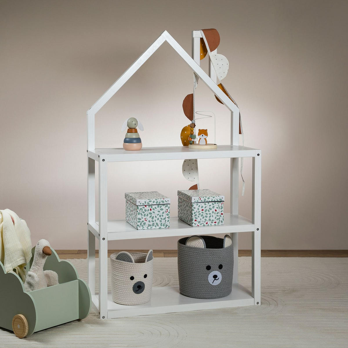 REGAL LENISE - Weiß, Holz (83/140/24cm) - IDIMEX