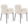 ESSZIMMERSTUHL 2er-Set Stoff Beige Albee - Beige/Schwarz, Textil (52/81/47cm) - Beliani