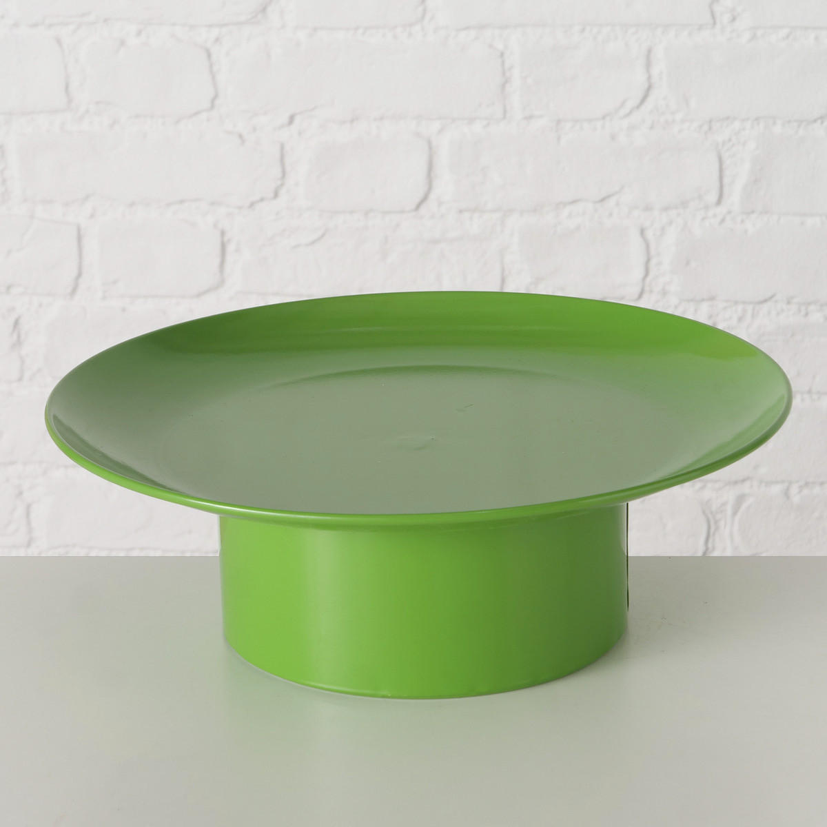 TABLETTS aus Metall auf einem Fuß Plana Grün - Grün, Metall (32.5/10cm) - Boltze Home