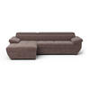 ECKSOFA mit Schlaffunktion und Bettkasten, verstellbare Kopflehnen - Taupe/Schwarz, Kunststoff/Textil (267/170cm) - Cotta