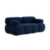 2-SITZER-SOFA Samt Stoff Blau - Blau/Schwarz, Kunststoff/Textil (190/70/96cm) - Makamii