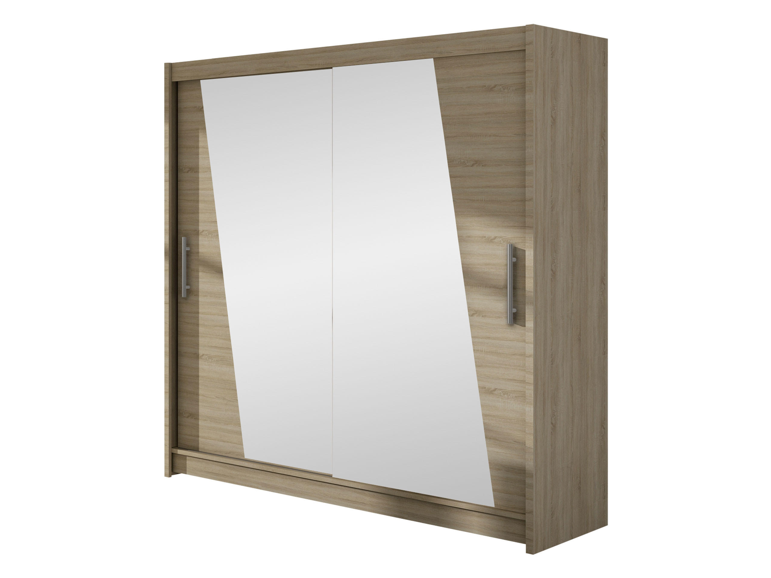 KLEIDERSCHRANK London XIV - Silberfarben/Sonoma Eiche, Holzwerkstoff/Kunststoff (180/215/58cm) - MIRJAN24