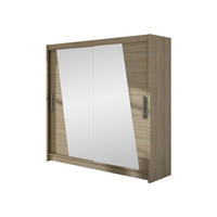 KLEIDERSCHRANK London XIV - Silberfarben/Sonoma Eiche, Holzwerkstoff/Kunststoff (180/215/58cm) - MIRJAN24