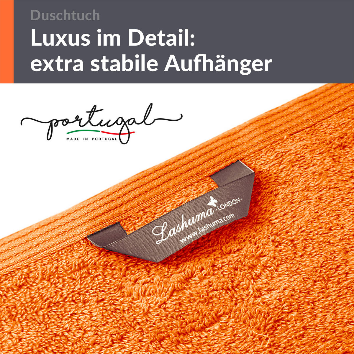 DUSCHTUCH London Clementinen Orange 2er Set 70x140 - Orange, Textil (70/140cm) - Lashuma